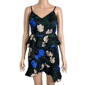 Floral Black and Blue Women's Dress